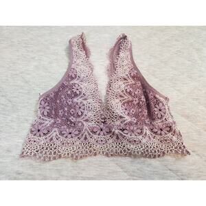 Victoria’s Secret Women's Lace Purple‎ and White Bralette Bra Size XS